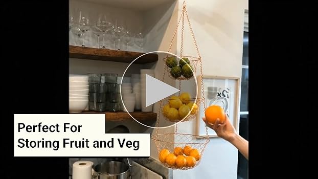 Amazon.com: Fox Run Gold 3-Tier Kitchen Hanging Fruit Basket, 32