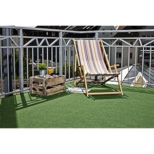 Misento Kunstgras Easy Grastapijt met noppen Outdoor duurzaam onderhoudsvriendelijk weerbestendig 133 x 400 cm groen