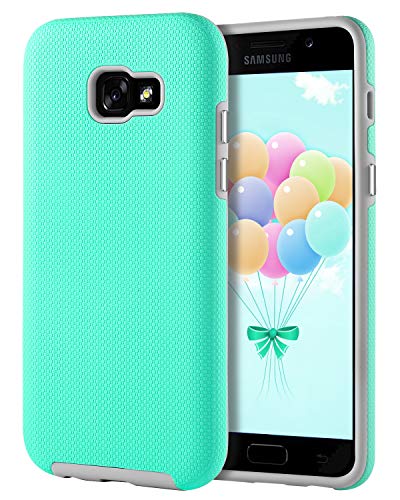 GUAGUA Samsung Galaxy A5 2017 Case Slim Lightweight Dual Layer Hybrid Hard PC Cover Soft Bumper Anti-Slip Shockproof Protective Phone Cases for Samsung Galaxy A5 2017(5.2 inch) Mint Green