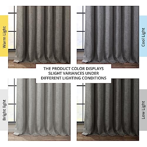 Image of HPD Half Price Drapes - Faux Linen Curtains for Living Room (2 Panels) - 50W X 108L - Textured Room Darkening Curtains for Bedroom 108 Inches Long - Drapes for Home Decor, Blazer Grey