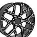 OE Wheels CV98 24 Inch Rims Fit Silverado 1500 Snowflake Style 6x139.7 24x10 Gloss Black with Milled Edge - Hollander 5668 (Set of 4)