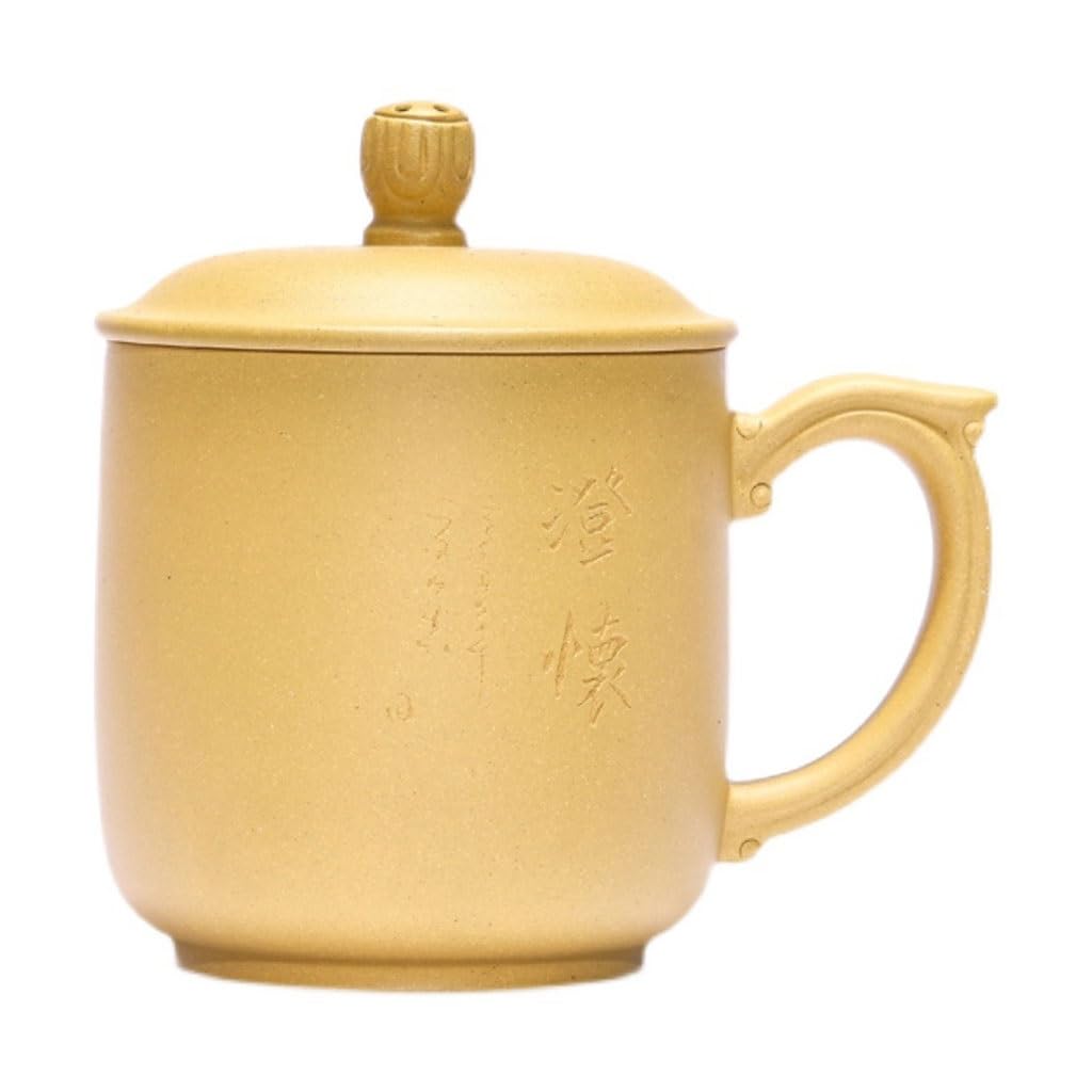 Matcha kubki ręcznie robiony fioletowy gliniany kubek do herbaty dla mężczyzn i kobiet, grawerowany kubek do herbaty 380 ml zestaw do herbaty z zaparzaczem