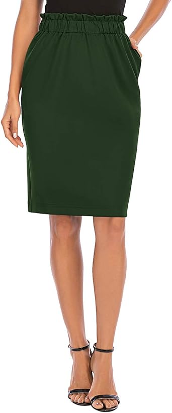 High Waist Knee Length Pencil Skirt 