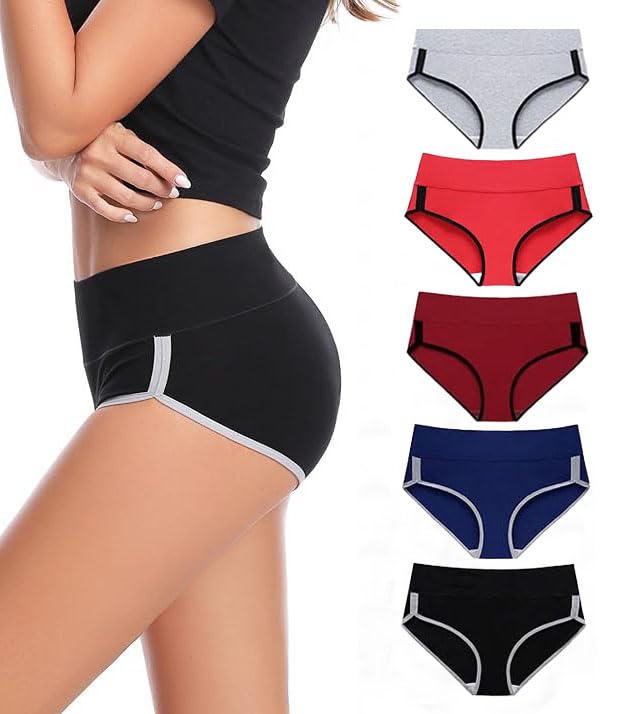 Panties for Women | High Waist Panty for Girl | Cotton High Waist Full Coverage Panty | Soft, Breathable & Comfortable Daily Underwear | Full Stretchable Hipster Briefs | Pack of 5
