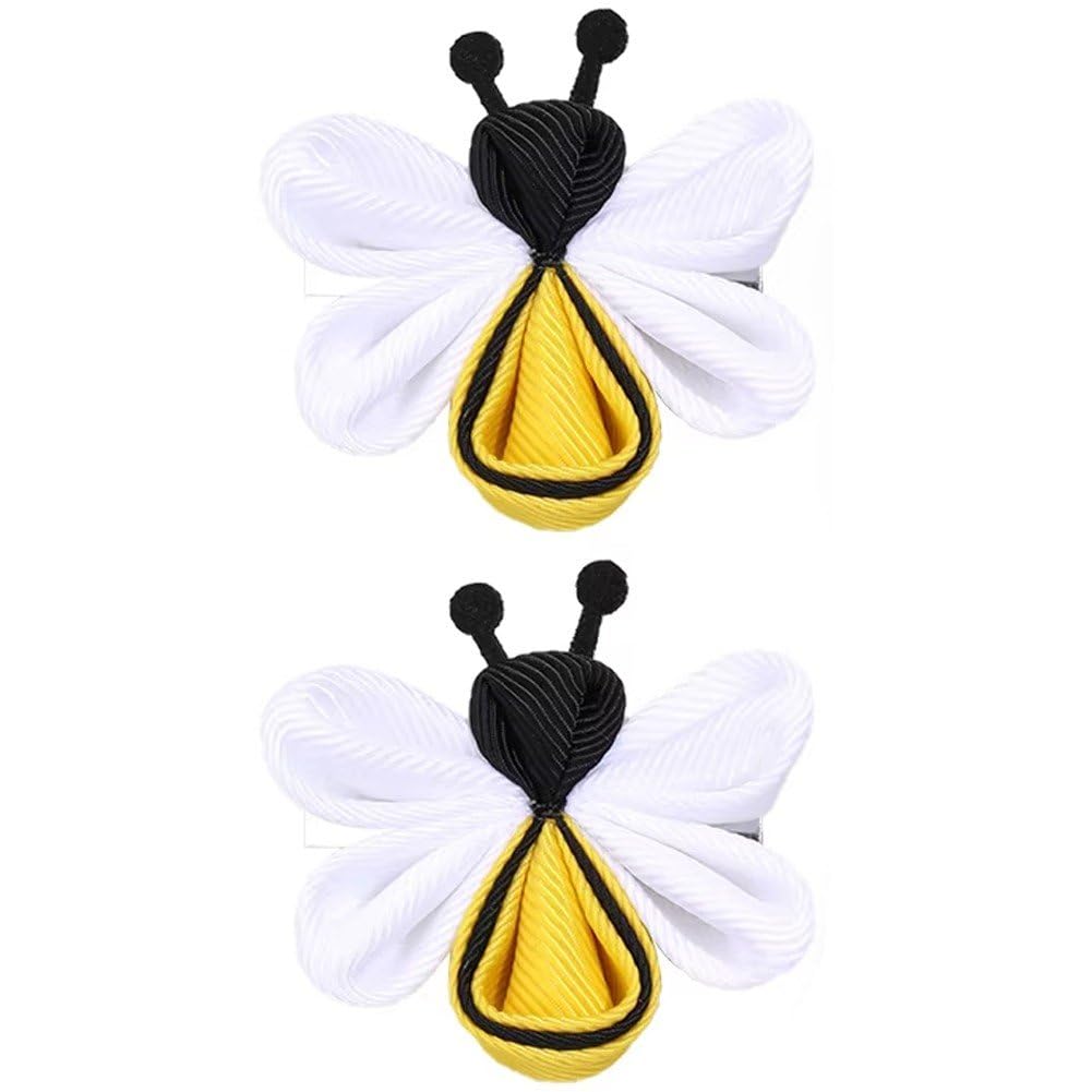 Sslvya 2 Pcs Bee Hair Clips, Cute Bee Hair Clips Barrettes Honeybee Hair Side Clip Hair Accessories