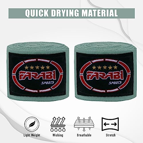 Farabi Sports Adult Boxing Hand wraps 4 Meters Long Boxing Wraps with Pair for MMA Muay Thai, Training - Image 4