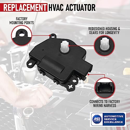 Image of HVAC Air Blend Door Actuator - Compatible with Chrysler, Dodge, Mitsubishi, Ram and VW - 300, Town and Country, Challenger, Charger, Magnum, Raider - Replaces 68031977AA, 68033337AA, 604-024