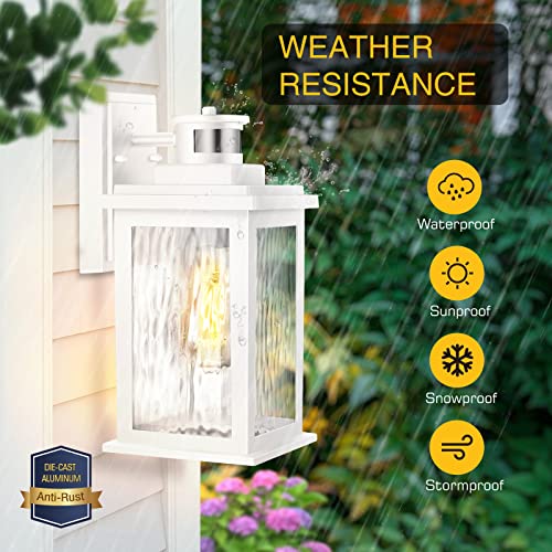 Image of VIANIS Motion Sensor Outdoor Lights, White Waterproof Porch Lights Outdoor