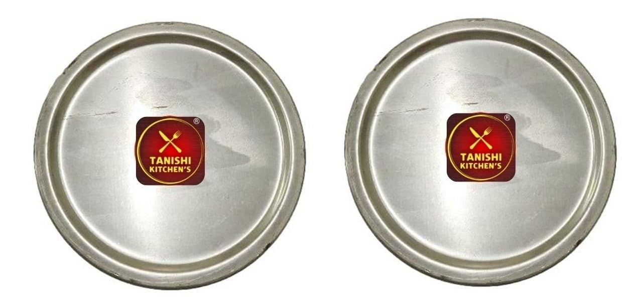 TANISHI KITCHEN'S Aluminium Patila/Bhagona/Tapeli with Lid (Silver, 2 Liter Matte Polished) (2 Litre - 2 Piece) 1