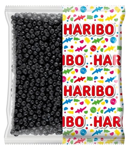 HARIBO - Dragibus Noir - Bonbons Sans Colorants Artificiels & Sans Gélatine - Sachet Vrac 1 kg