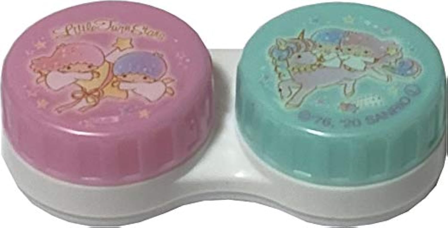 Sanrio Little Twin Stars Contactlens Case with Zip Bag for Soft Lenses (Happiness)