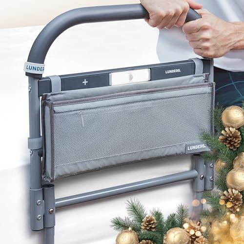 Lunderg Large Bed Assist Rail With Storage Pocket