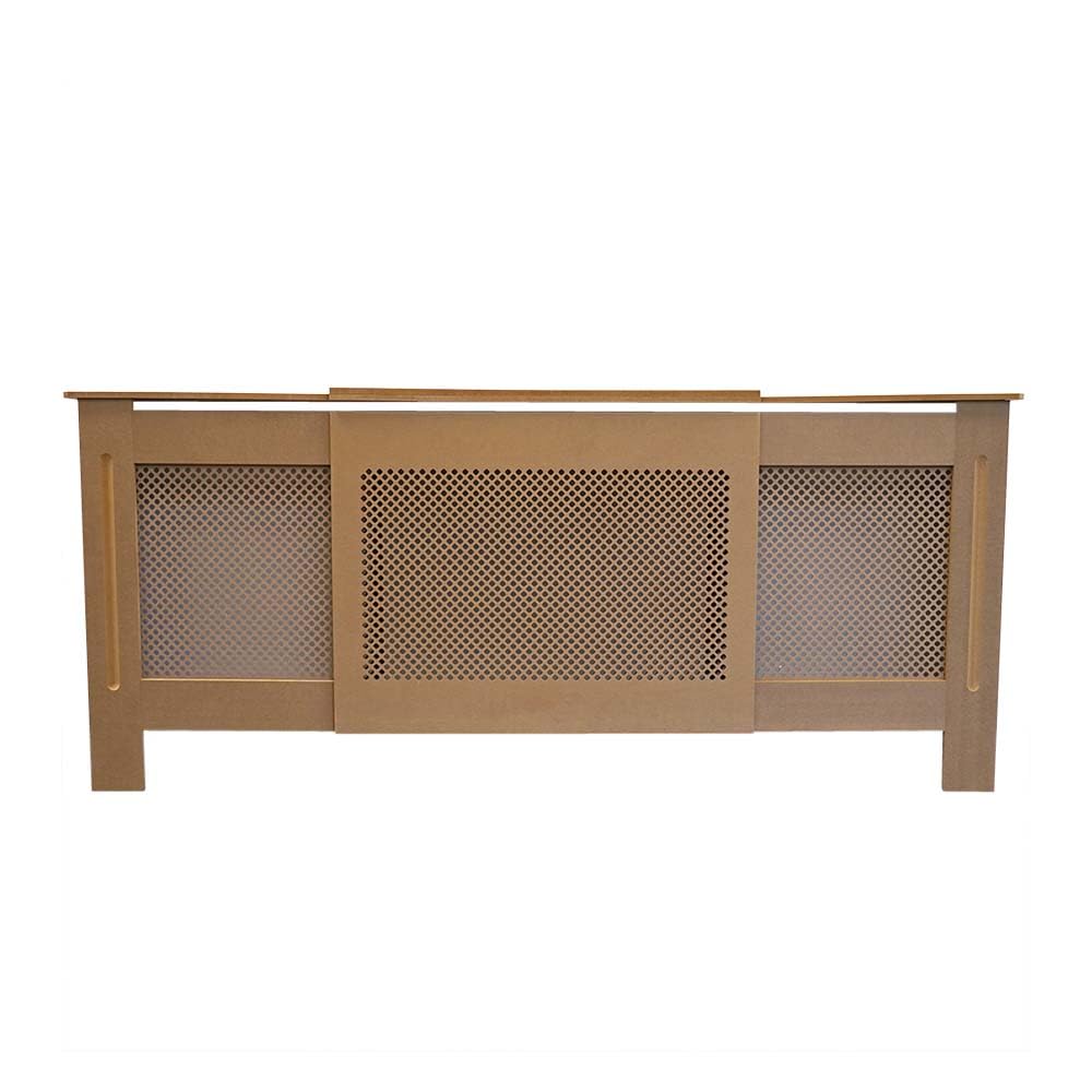 Jack Stonehouse Adjustable Diamond Radiator Cover - Unpainted Brown MDF - 82.7cm H x 141-205cm W