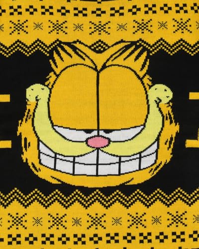 Garfield Men's Big Grin Fair Isle Design Knit Pullover Holiday Ugly Christmas Sweater3