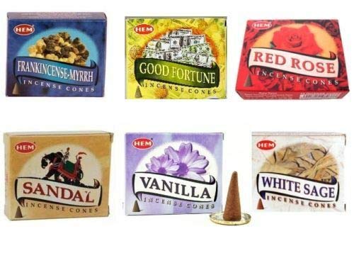 Lot de 60 cônes d'encens Assortis Ourlet - 6 boites de 10 cônes = 60 cônes - Assortiment #1 Cover