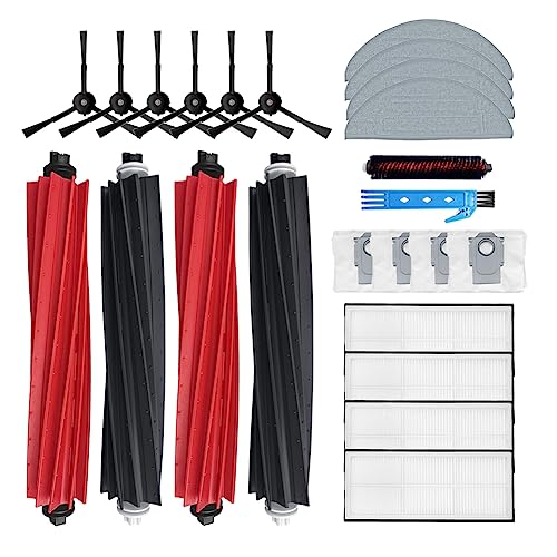 Accessories  Robot Vacuum Cleaner Replacement Parts 22 Packs 2 sets of Main Brushes & 4 Filters & 6 Side Brushes & 4 Mop Cloths & 4 Dust Bags - Theresa Hay for roborock S8 pro ultra