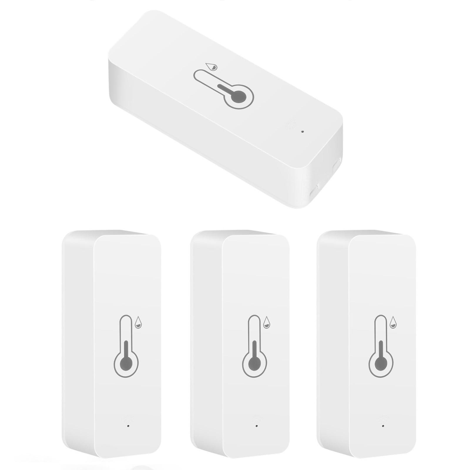DeWin Capteur de thermomètre hygromètre WiFi, 4 pièces Tuya Smart WiFi capteur d'humidité de température thermomètre intérieur hygromètre