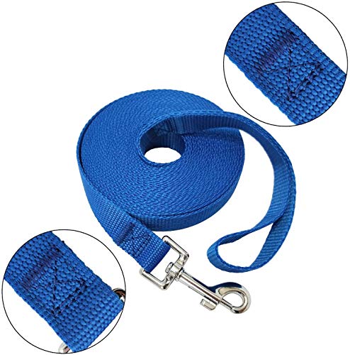 Image of Nylon Dog Training Lead Dog Leash Long Leash15 Ft Long Leash for Dogs (1 inch Wide) (Blue, 15 Feet)