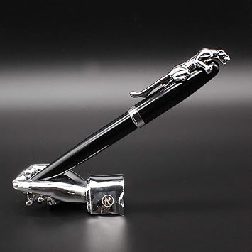 ARTEX Stylish Fountain Pen Luxury,Elegant, Germany F Fine Nib, Gift for Men & Women, Professional, Executive, Metal, Gift Box Black/Silver Leopard