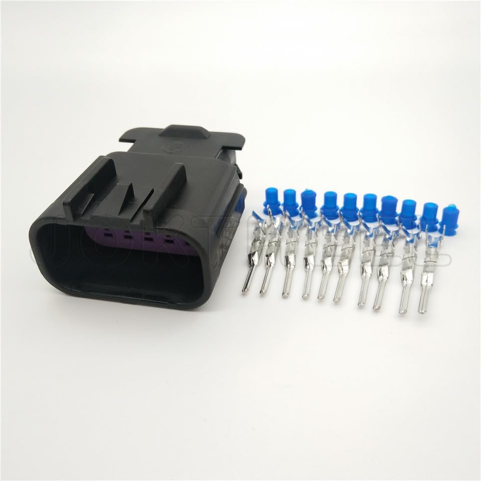 1/5/20set For Delphi GT 10 Pin male female accelerator throttle Pedal sensor connector headlamp lamp plug with pin 15326847 15326843 - (Color: Male set, Package: 20 Sets)