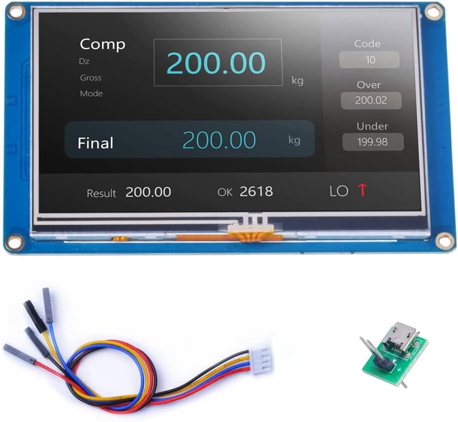 Nextion NX4827T043 4.3 Inch HMI Smart Smart USART UART Serial Touch Panel Module TFT LCD for Raspberry Pi and Arduino Kit