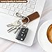 Jack&Chris Genuine Leather Car Keychain, Universal Key Fob Keychain, Leather Key Chain Holder for Men and Women, 2 Keyrings and Carabiner Clip, JC306-Brown