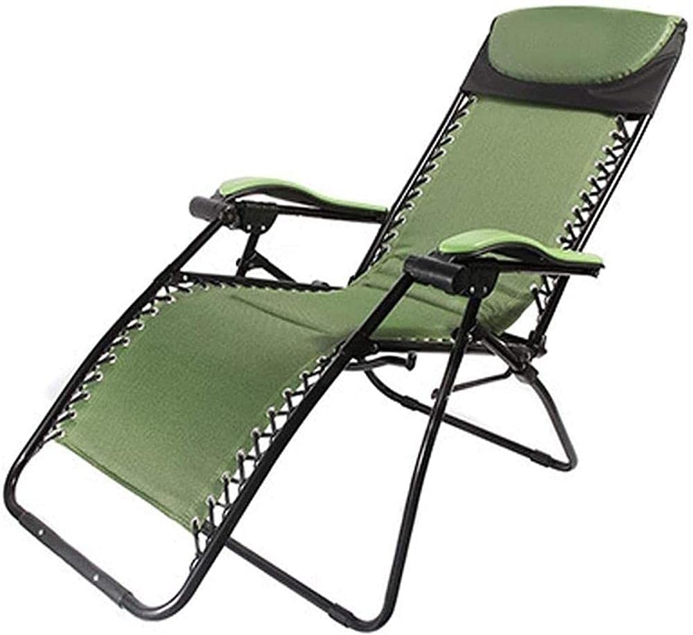 SdneNest - Tumbona reclinable reclinable de gravedad cero para patio, silla de jardín reclinable para exteriores, plegable, portátil, compatible con balancines verdes de 200 kg