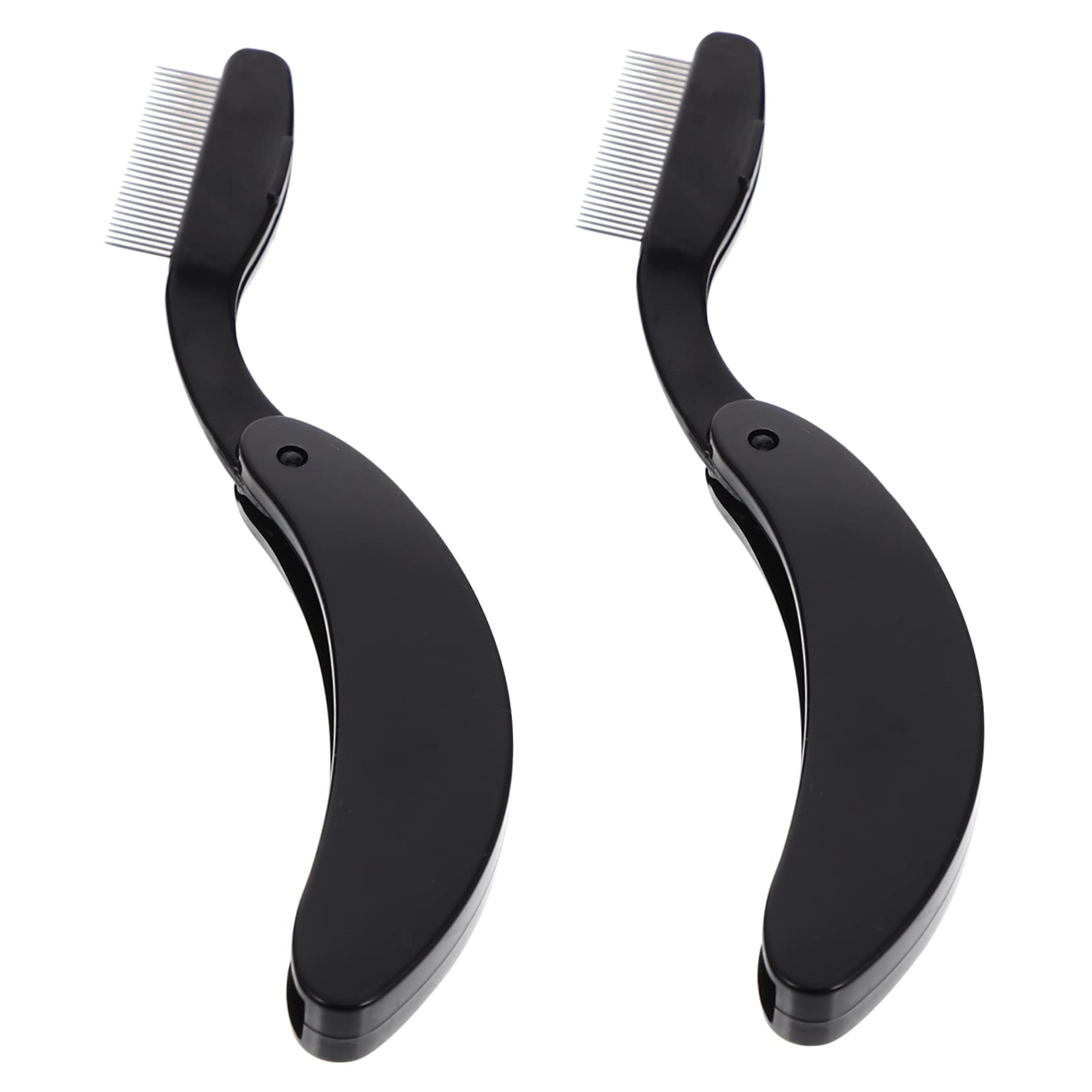 IWOWHERO 2pcs Metal Eyebrow Eyelash Comb Beauty Makeup Tool Portable Stainless Steel Lash Brush Perfect for Women