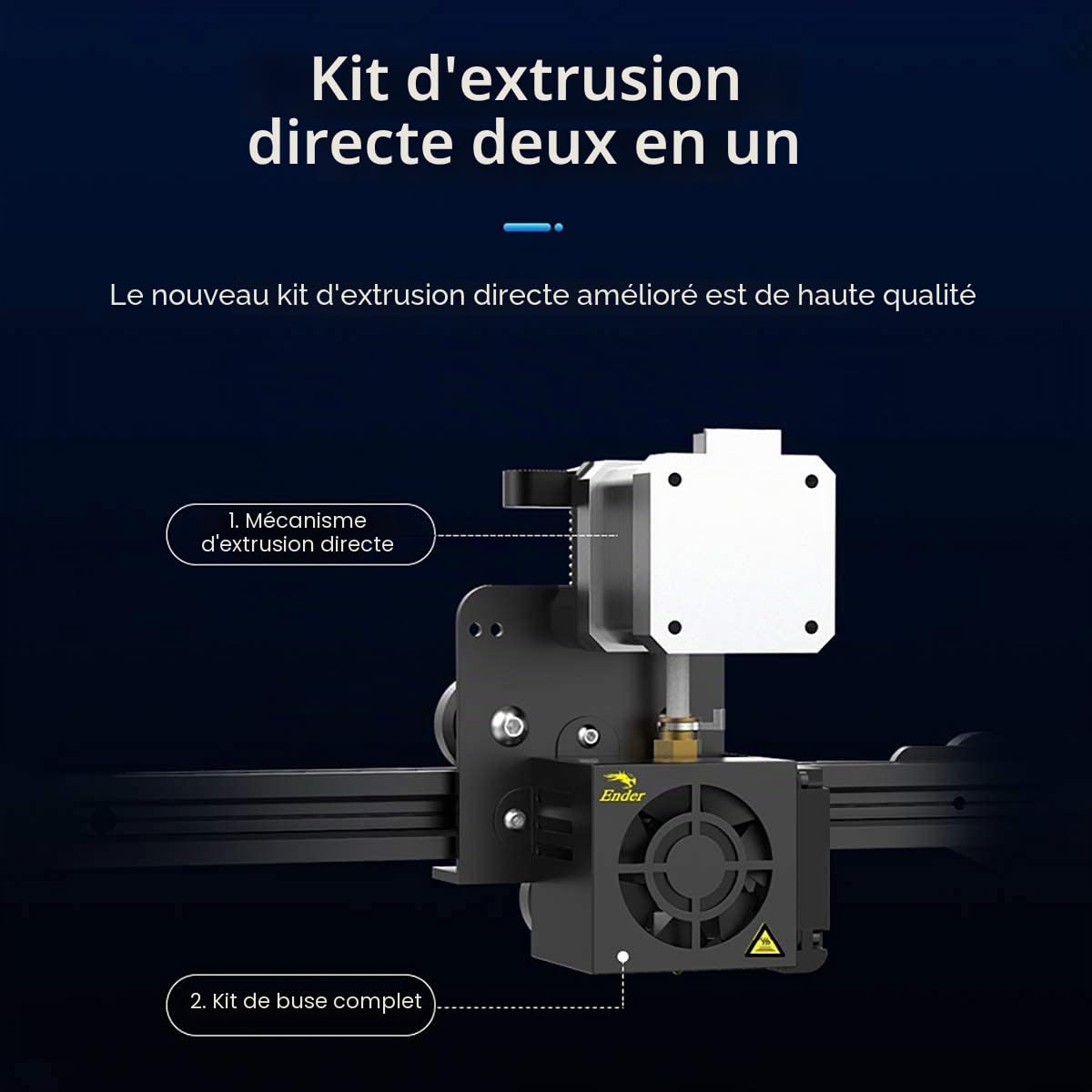 Creality Upgraded Direct Extruder Kit for Ender 3, Ender 3 Pro, Ender 3 V2, Comes with 42-40 Stepper Motor, 1.75mm Direct Drive Extruder, Fan and Cables Support Flexible Filament