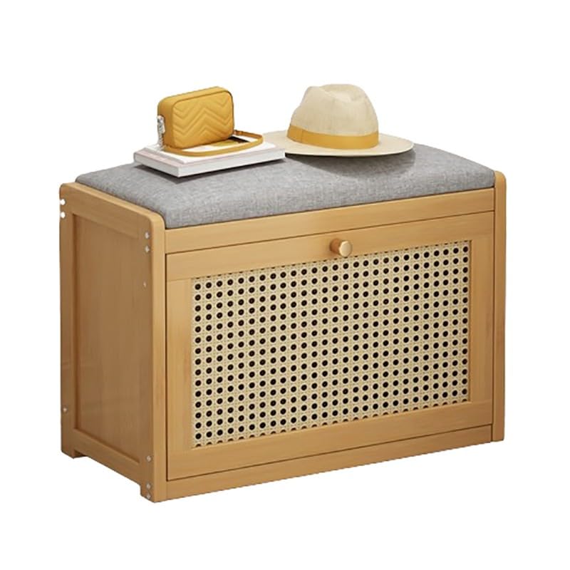 Banc de rangement à chaussures pour entrée élégante et chambre avec assise douce