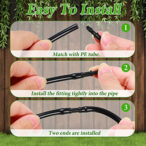 Mudder 100 Pieces 1/4 Inch Straight Barbed Connectors Fitting Drip Irrigation Barbed Coupling Single Barbed Connector For Irrigation Tubing System And Garden #TOP2