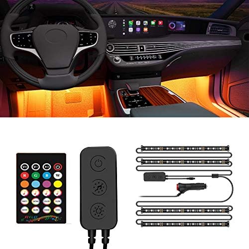 Kingshowstar Interior Car Lights – 4PCS RGB Car LED Strip Light Multicolor 48 LED Light bar with Remote App Control, Upgrade Colorful Lighting Kit for Cars Trucks with Music Sync Kingshowstar Interior Car Lights – 4PCS RGB Car LED Strip Light Multicolor 48 LED Light bar with Remote App Control, Upgrade Colorful Lighting Kit for Cars Trucks with Music Sync