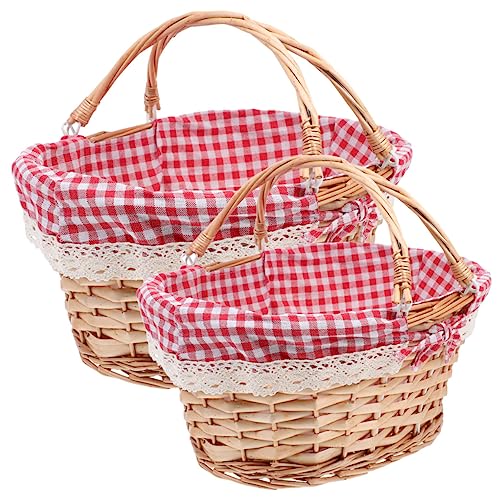 KONTONTY 2 Stück Picknickkorb Weidenkorb