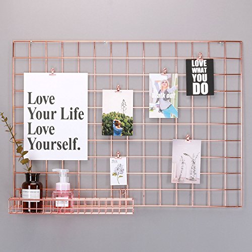 Rumcent Rose Gold Panel de rejilla de pared, metal, dorado, 21.2" x 29.1"