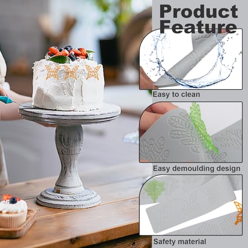 Molde para decoración de tortas en silicona 3 piezas miniatura 2