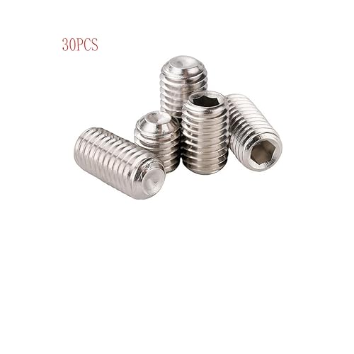 Miniatura 8 de Juego de tornillos de acero inoxidable M3 x 0.118 in, tornillos hexagonales de cabeza plana, tornillos hexagonales sin cabeza, paquete de 30