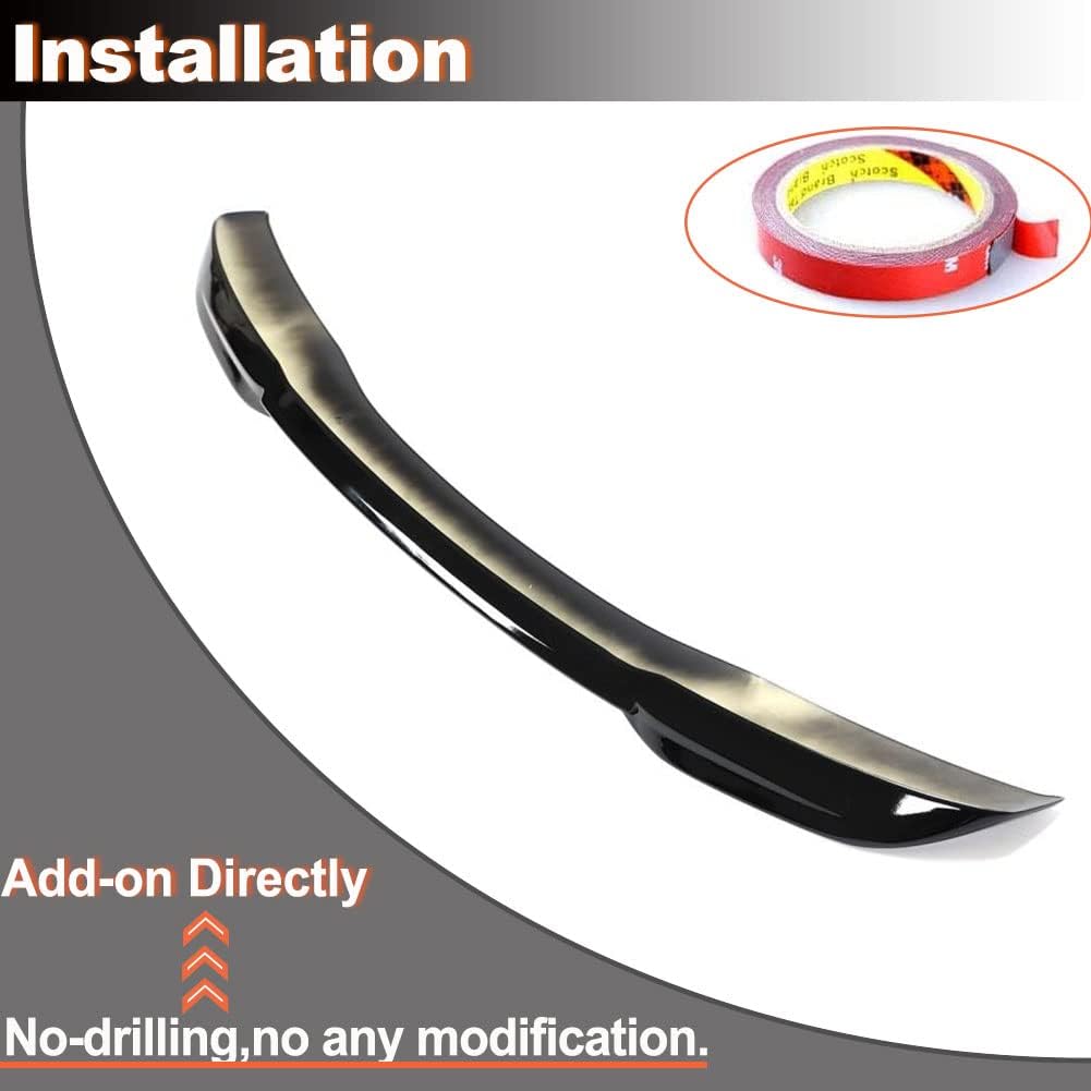 Gloss Black Trunk Spoiler for 2022-2025 Honda Civic Sedan 4-Door ABS Rear Boot Lid Highkick Spoiler Wing Lip (for 11th Gen Civic) (ABS in Gloss Black)