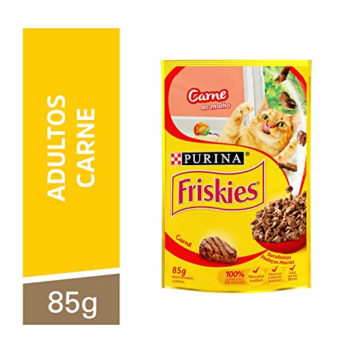 Friskies Ração Úmida Gatos Adultos Friskies Carne Ao Molho Kit Com 15 Sachês X 85G