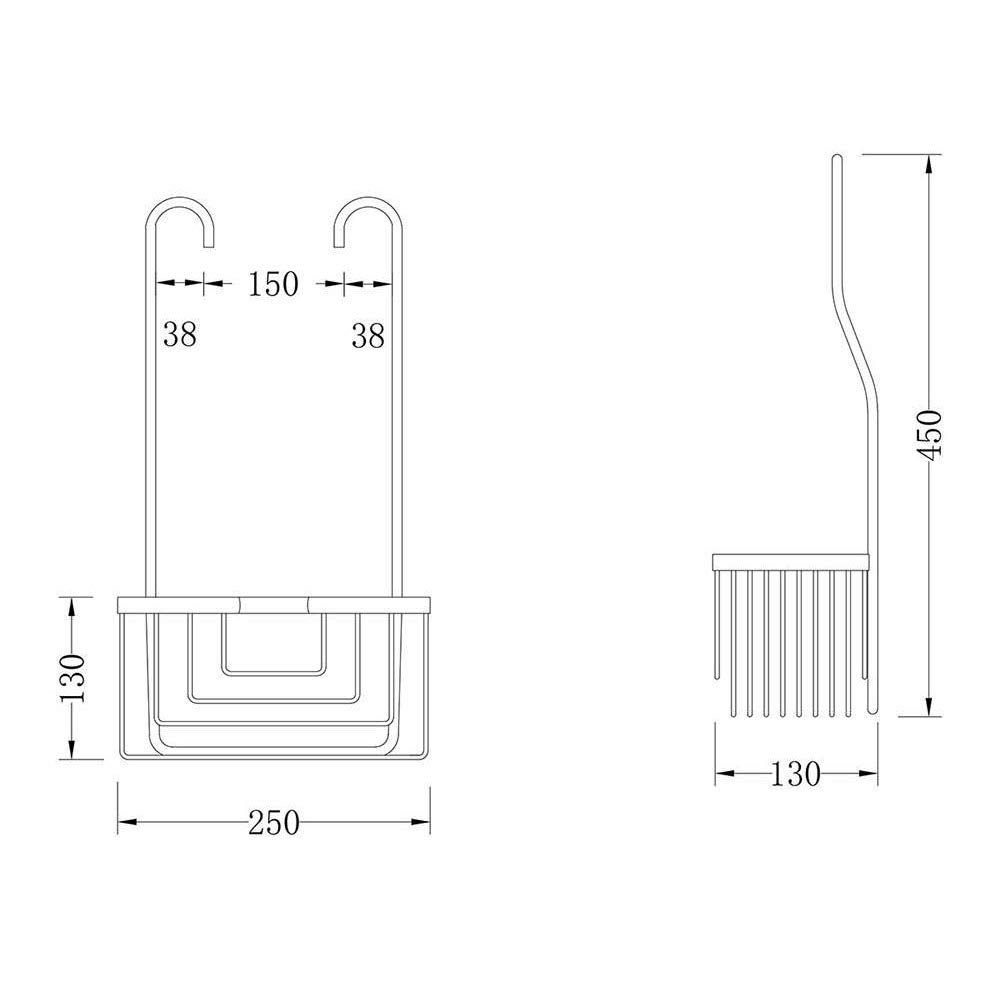 Kibath Cesta Portageles Estante de ducha para colgar en grifería. Sistema antibalancelo. Facil instalacion sin hacer agujeros ni taladros.