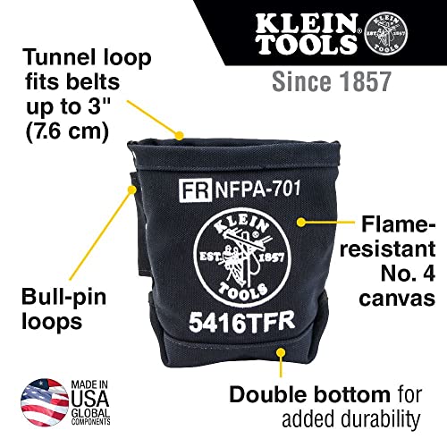 Klein Tools 5416Tfr Tool Bag, Flame Resistant Canvas Bag For Bolt Storage With Double Reinforced Bottom And Tunnel Connect, 5 X 10 X 9-Inch #TOP1