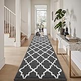 Sour Lemon Flurläufer, 60 x 240 cm, Schmutzfang, Dunkelgrau, rutschfeste TPR-Unterseite, Teppichläufer für Eingangsbereich, Flur, Küche, Garage, Waschküche