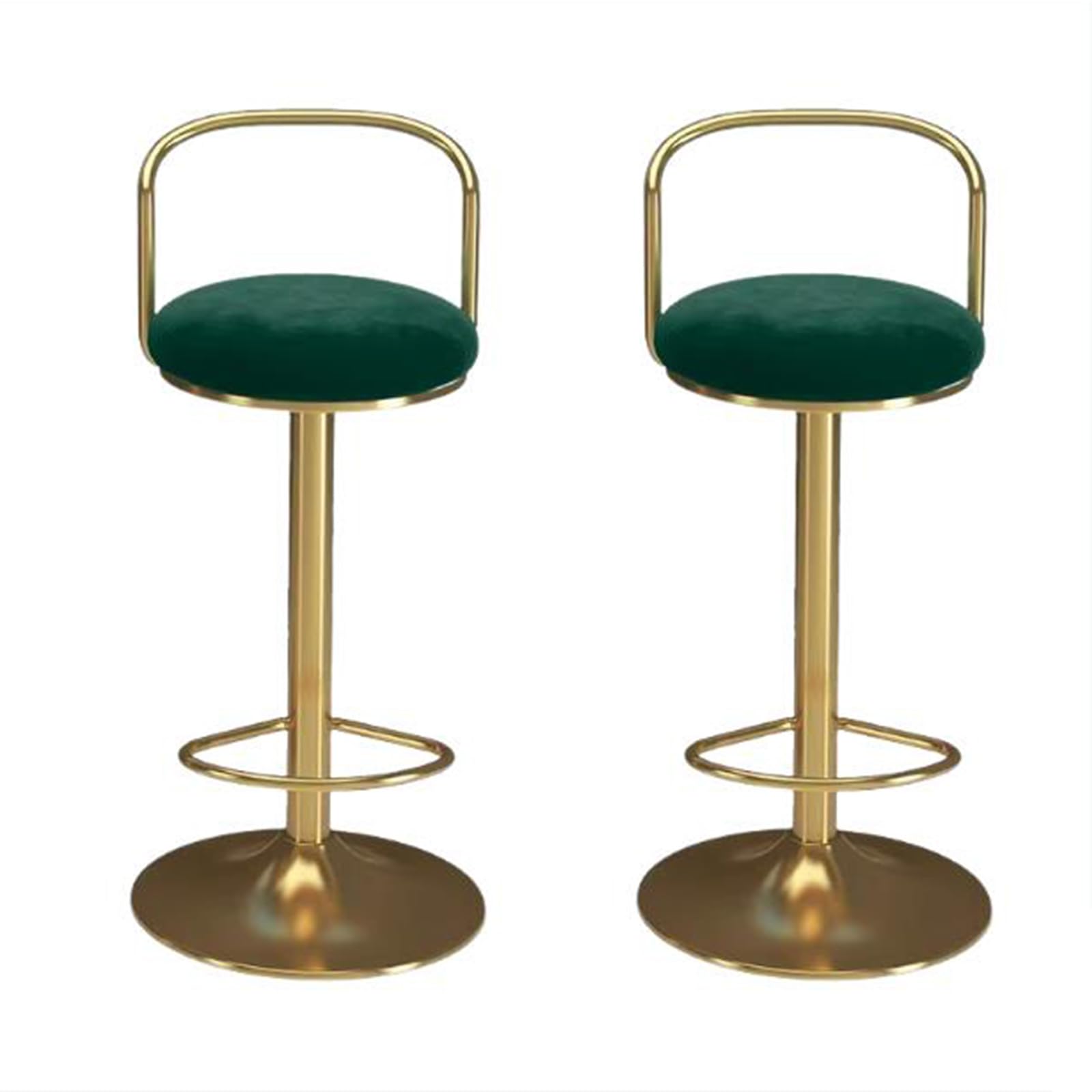 Tabourets de bar réglables JATIBOSH en cuir de selle 45-60cm avec dossier pour cuisine