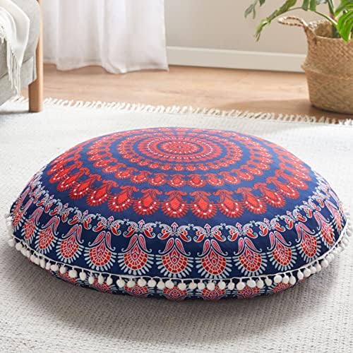 Codi 32 Inch Round Floor Pillow, Large Meditation Pouf Cushion , Memory Foam Stuffer Circle Throw Pillows - (Purple Orchid, 1 Count (Pack of 1))