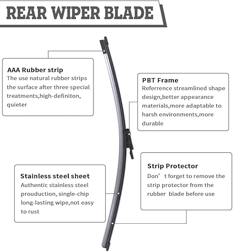 Vista 41 de Juego de tuercas de repuesto para limpiaparabrisas trasero para Jaguar F-PACE 2017-2022, conjunto de accesorios de cubierta del limpiaparabrisas