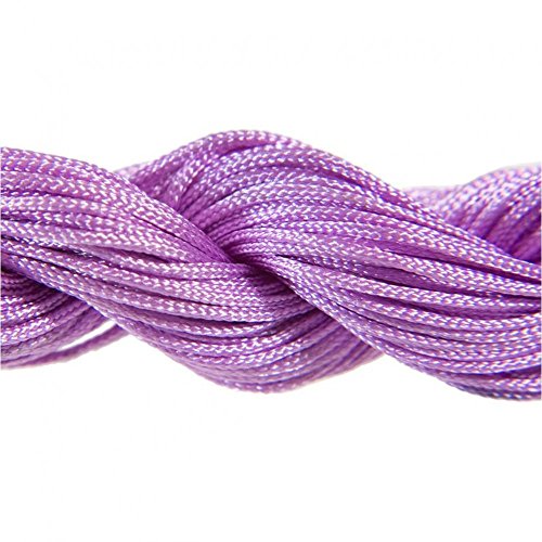 Accessoires création Fil Nylon 1 mm pour Bracelet shamballa écheveau 24 mètres Violet glycine