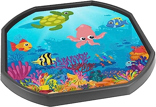 Ocean Floor Children's Tuff Tray Play Mat - 33.8 x 33.8 Inches - Vinyl - Tuff Tray NOT Included