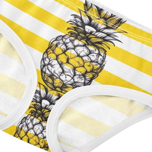 Pineapples Stripe Panties Little Girl Toddlers Underwear Floral Cotton Artistic Undies Kids Briefs 2t4
