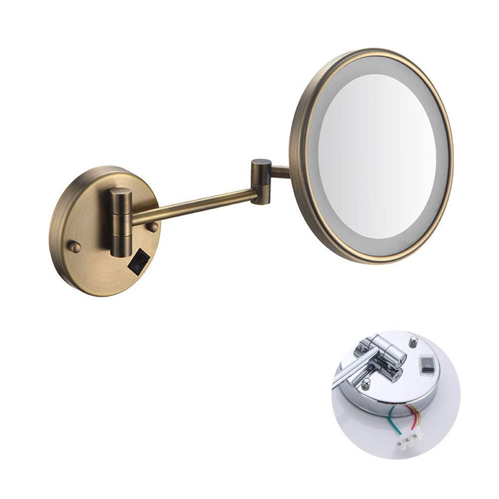 Miroir de rasage mural grossissement 3X avec perçage ou sans perçage