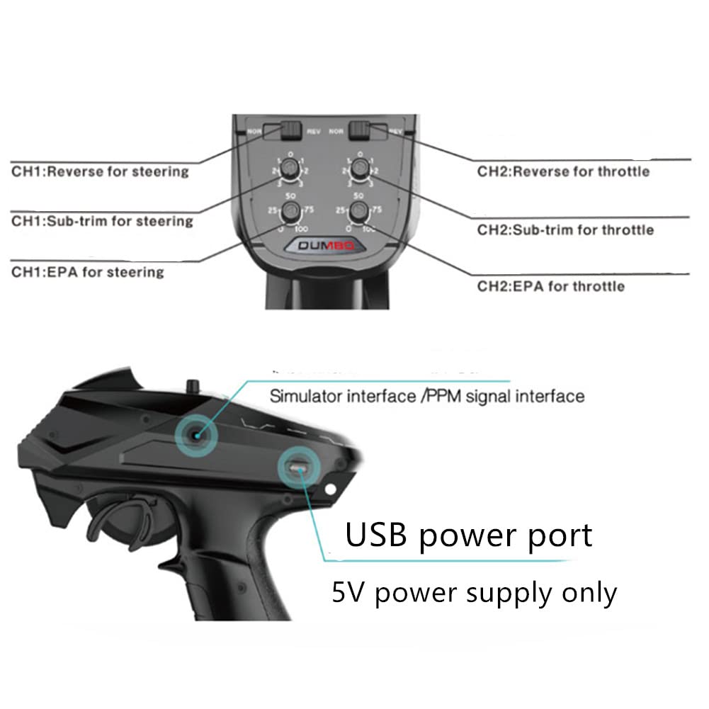 ZEZEFUFU RC DUMBORC-X6 6CH 2.4G RC Controller Trasmettitore Con Ricevitore X6FG per Rc Auto Barca Serbatoio Modello