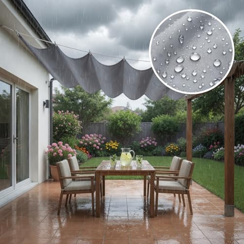 Voile ombrage rétractable vague 3x15m blanc pour extérieur
